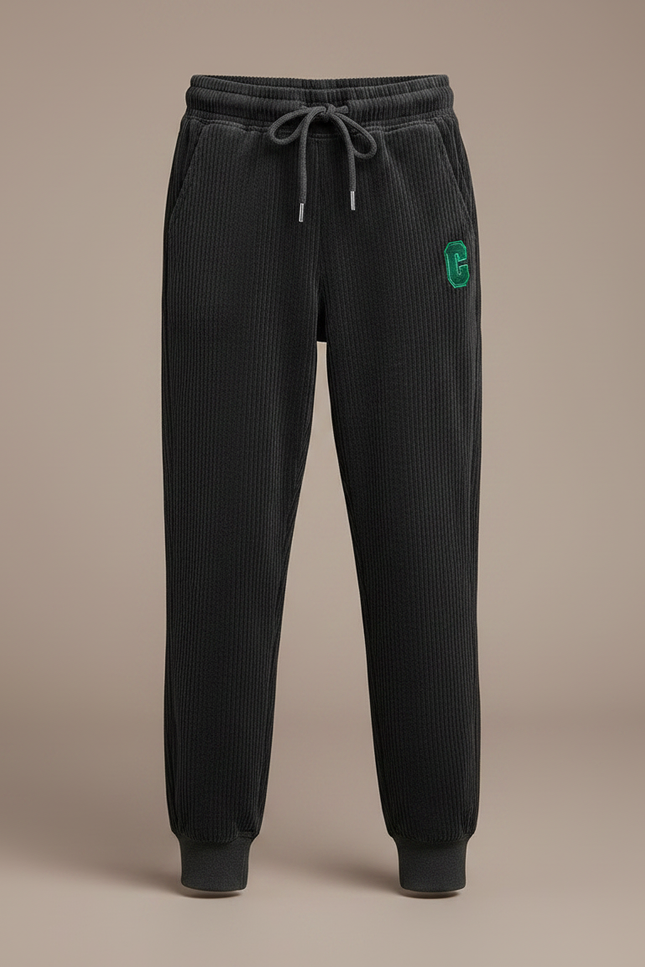 Pantalon Velours Côtelé Ample Gris Enfant Décontracté - Cordé - vue 3