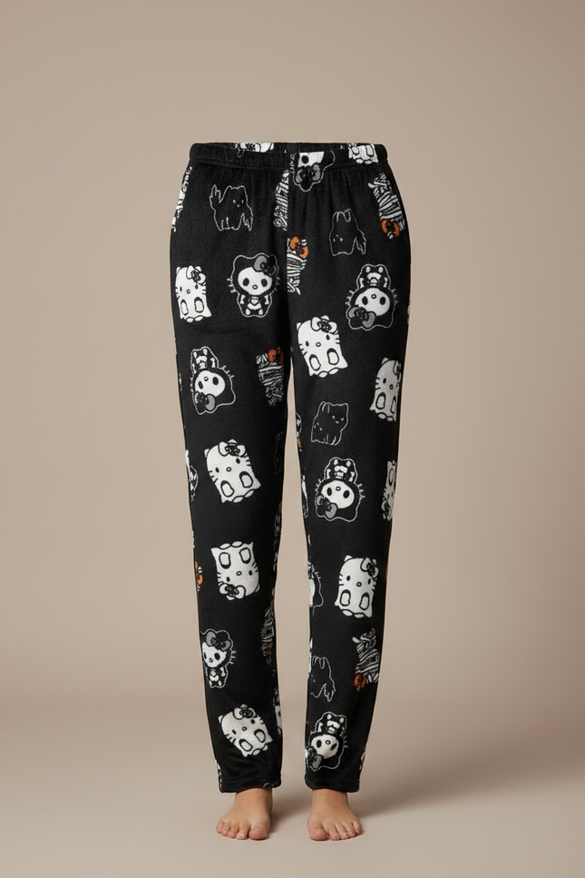 Pantalon Velours Noir Ample Flannel Hello Kitty - vue 3