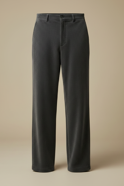 Pantalon Velours Wide Leg - Gris Cordé - vue 3