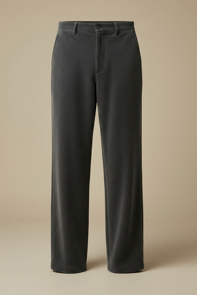 Pantalon Velours Wide Leg - Gris Cordé - vue 3