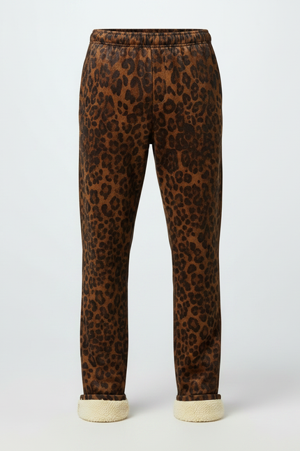 Pantalon Velours Léopard Doublé Polaire Hiver - Imprimé - vue 3