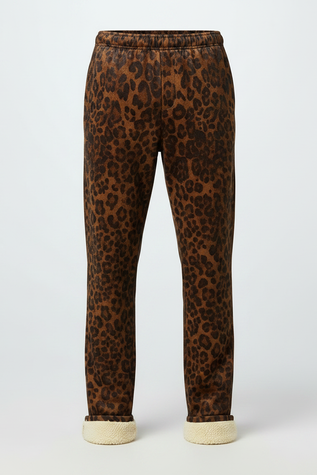 Pantalon Velours Léopard Doublé Polaire Hiver - Imprimé - vue 3