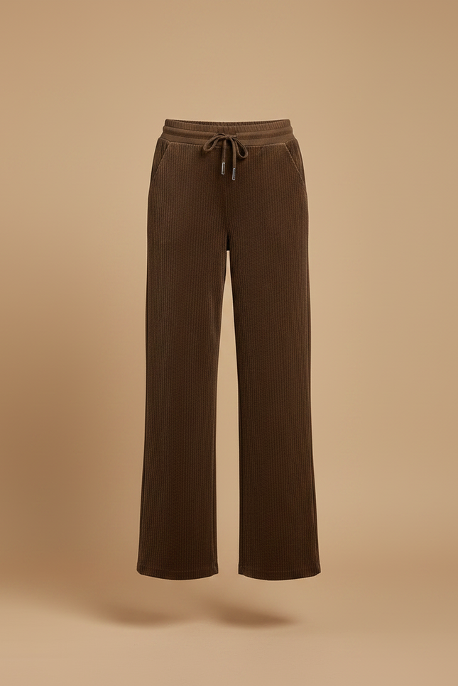 Pantalon Velours Côtelé Marron Ample Décontracté Hiver - Cordé - vue 3