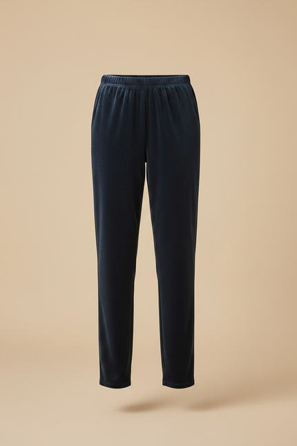 Pantalon Velours Femme Petite - Marine - vue 3