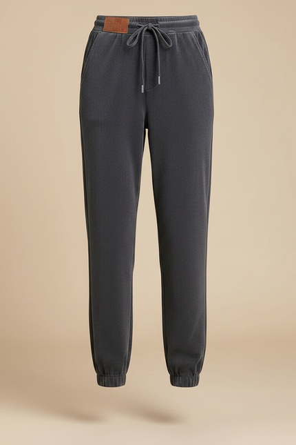 Pantalon Velours Côtelé Gris Jogger Confortable Femme - Cordé - vue 3