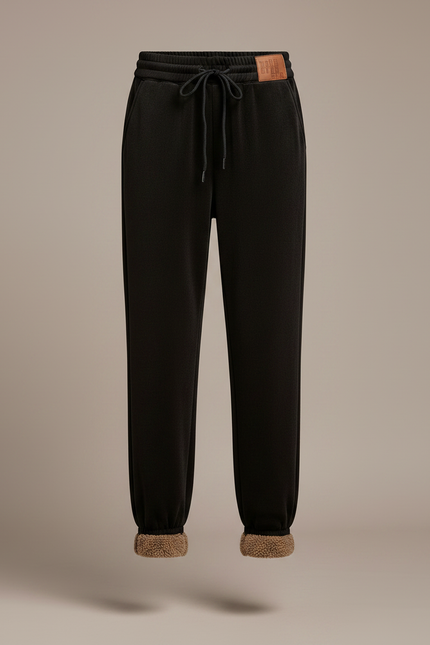 Pantalon Velours Noir Doublé Chaud Décontracté Femme - vue 3