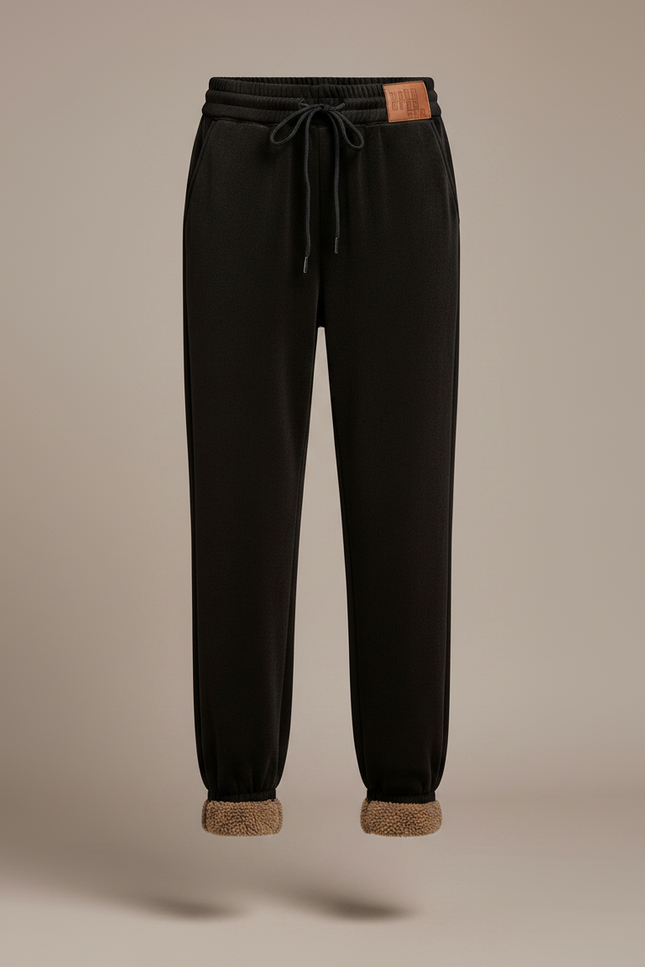 Pantalon Velours Noir Doublé Chaud Décontracté Femme - vue 3