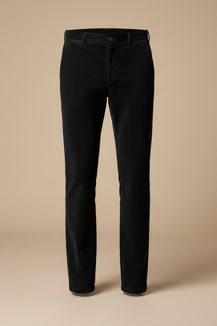 Pantalon Velours Noir Côtelé Droit Homme Business - vue 3