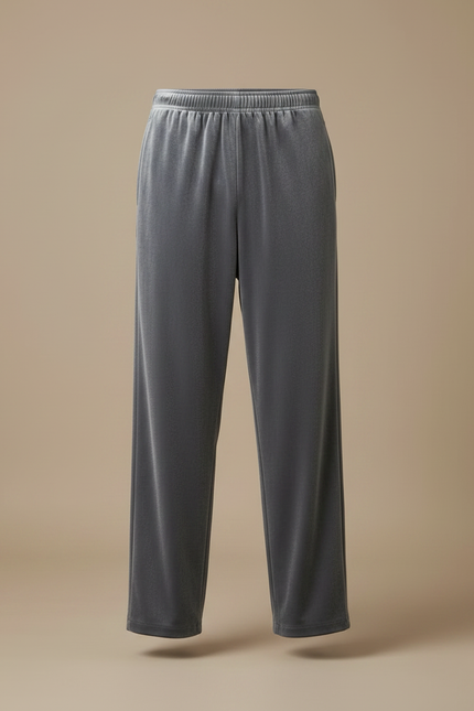 Pantalon Velours Gris Droit Ample Décontracté Homme - vue 3