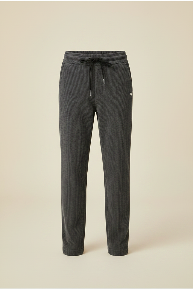 Pantalon Velours Côtelé Gris Garçon Droit Décontracté - Cordé - vue 3
