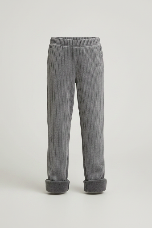 Pantalon Velours Côtelé Gris Ample Doublé Enfant - Cordé - vue 3
