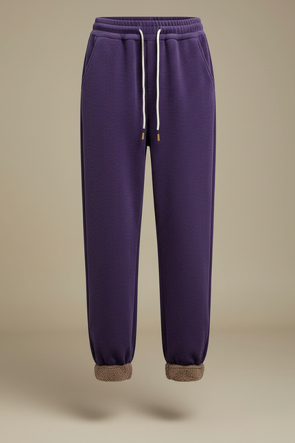 Pantalon Velours Violet Chaud Doux Hiver Femme - vue 3