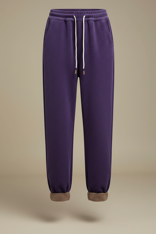 Pantalon Velours Violet Chaud Doux Hiver Femme - vue 3