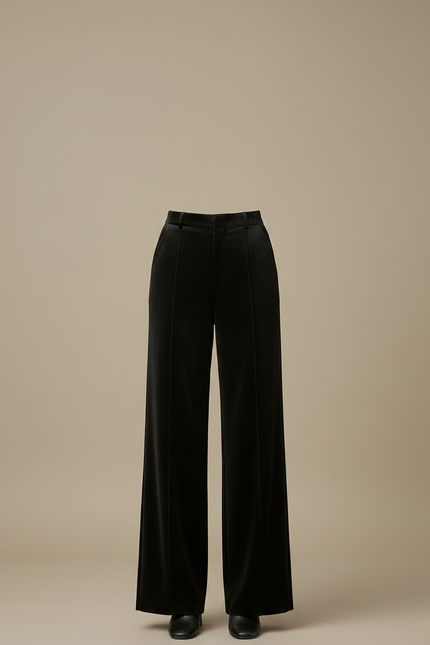 Pantalon Pince Velours Femme - Noir - vue 3