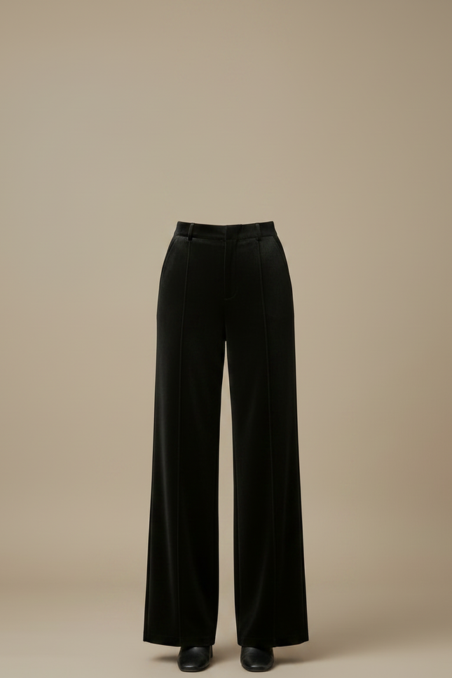 Pantalon Pince Velours Femme - Noir - vue 3