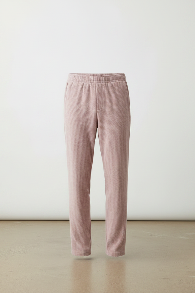 Pantalon Velours Rose Côtelé Droit Décontracté Homme - Cordé - vue 3