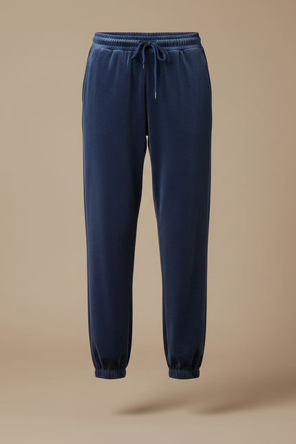 Pantalon Velours Bleu Marine Ample Décontracté Femme - vue 3