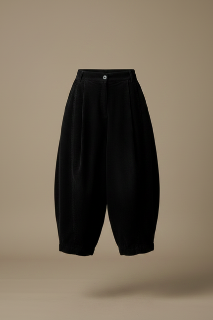Pantalon Velours Femme Noir Pince - Cordé - vue 3