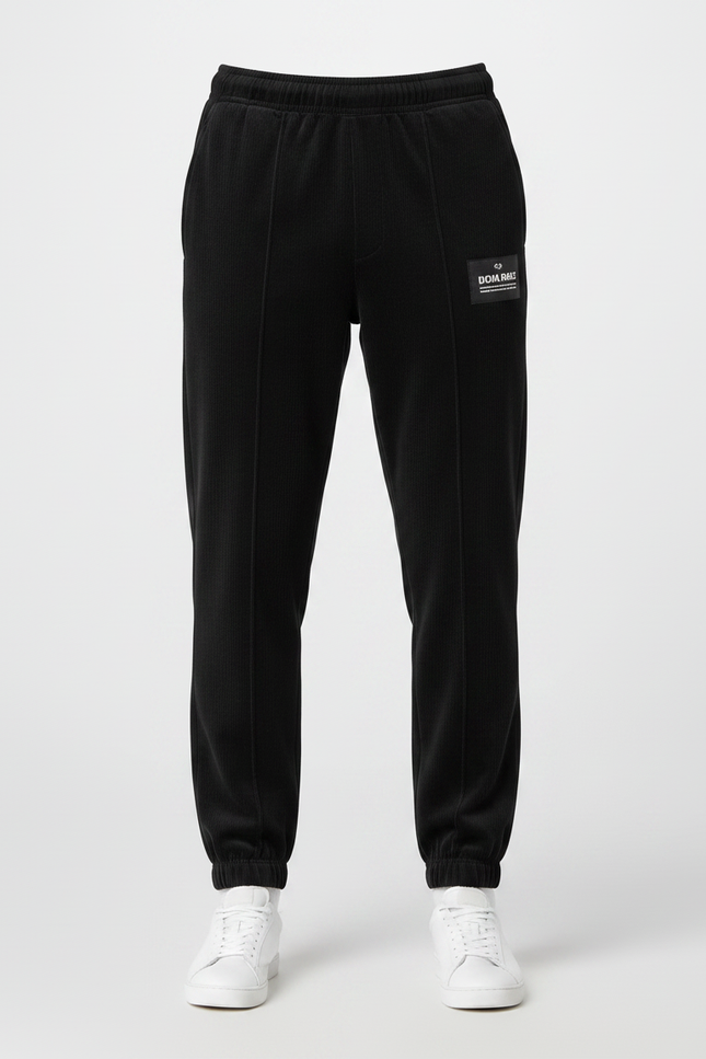 Pantalon Velours Noir Côtelé Jogging Décontracté Homme - Cordé - vue 3