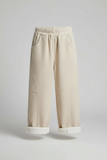 Pantalon Cargo Droit En Velours Côtelé - Beige Cordé - vue 3
