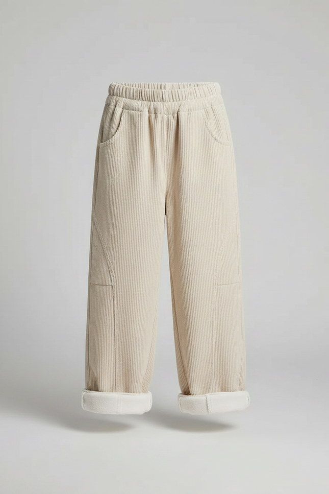 Pantalon Cargo Droit En Velours Côtelé - Beige Cordé - vue 3