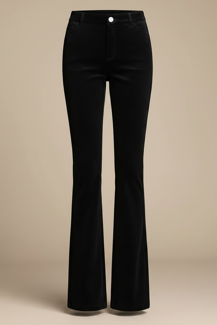 Pantalon Velours Femme Cotelé - Noir Cordé - vue 3