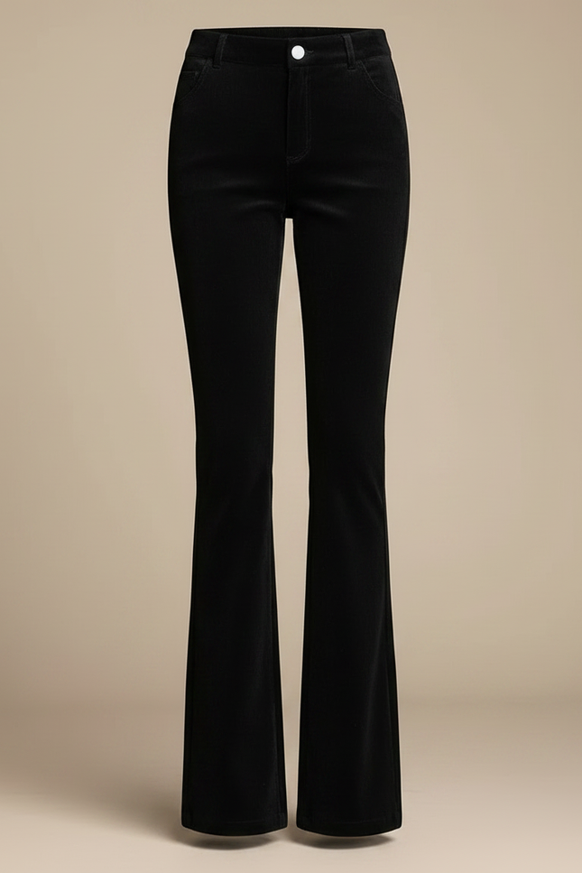 Pantalon Velours Femme Cotelé - Noir Cordé - vue 3