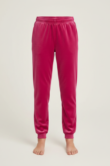 Pantalon Velours Rose Fushia Jogging Doux Enfant - vue 3