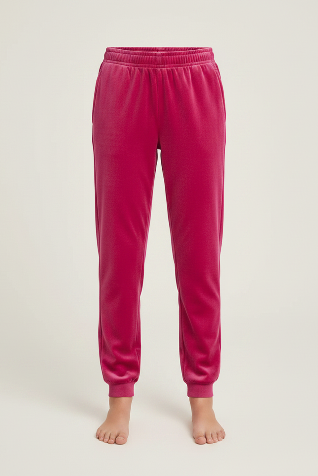 Pantalon Velours Rose Fushia Jogging Doux Enfant - vue 3