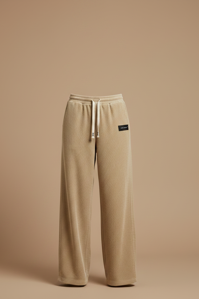 Pantalon Femme Velours Cotelé Écru - Beige Cordé - vue 3