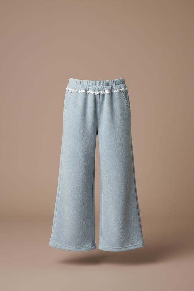 Pantalon Velours Large Bleu Clair Enfant Doux - vue 3