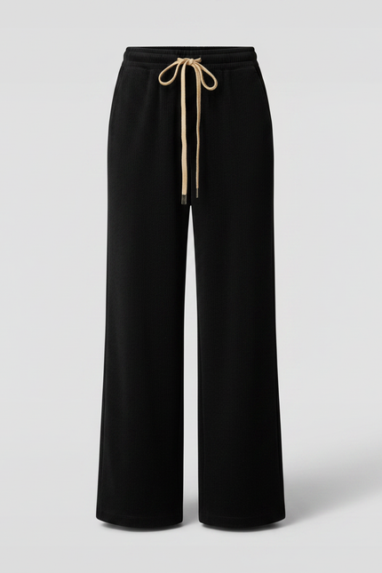 Pantalon Velours Noir Côtelé Ample Décontracté Femmes - Cordé - vue 3