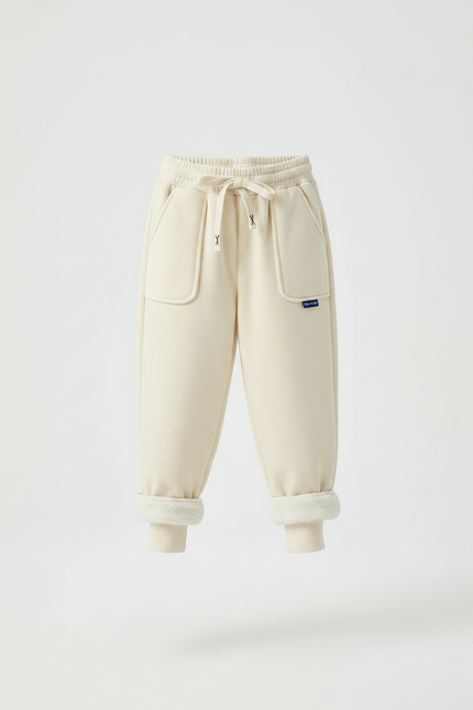 Pantalon Velours Écru Doublé Chaud Enfant - Beige - vue 3