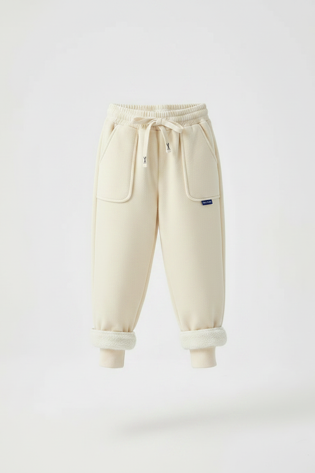 Pantalon Velours Écru Doublé Chaud Enfant - Beige - vue 3