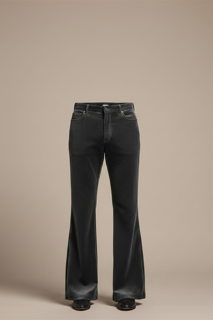Pantalon Velours Homme Évasé Gris Confortable Élégant - vue 3