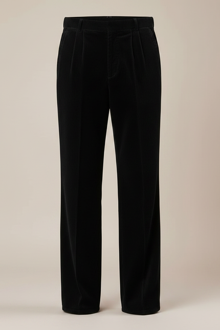 Pantalon Velours Taille Haute Homme - Noir Cordé - vue 3