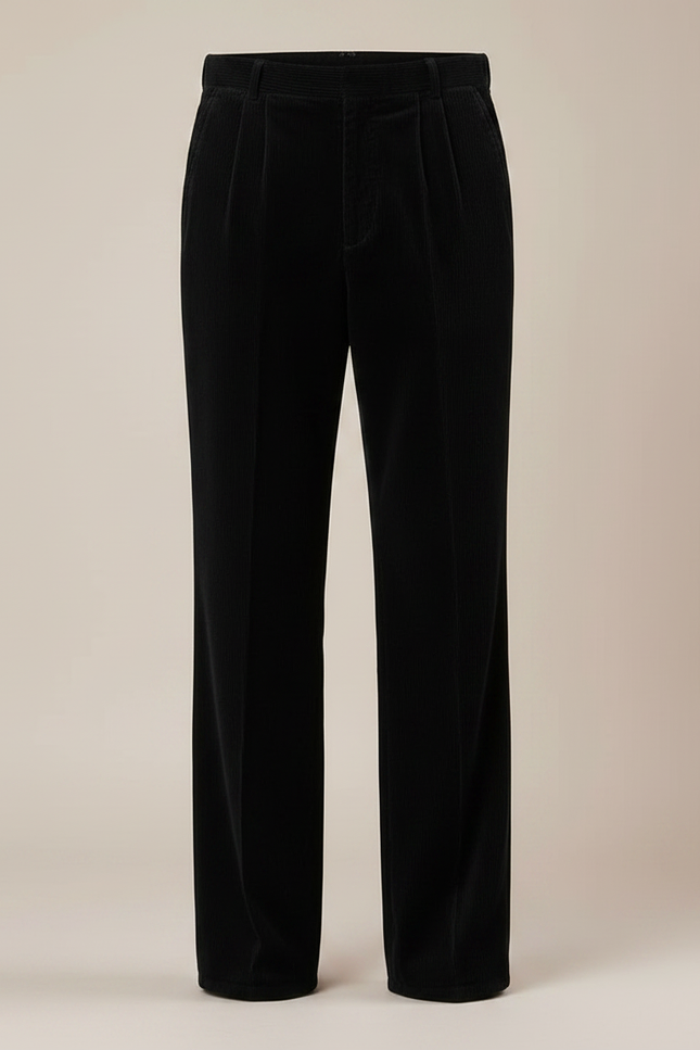 Pantalon Velours Taille Haute Homme - Noir Cordé - vue 3