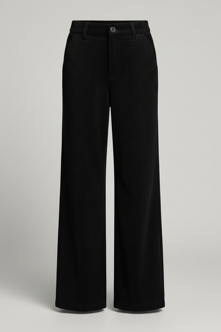 Pantalon Velours Noir Côtelé Ample Fille - Cordé - vue 3