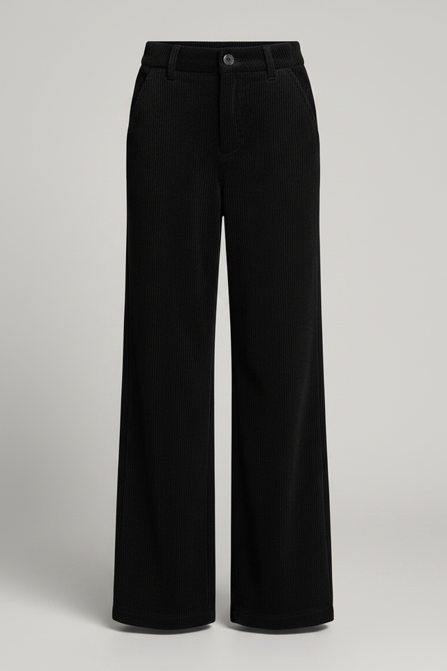 Pantalon Velours Noir Côtelé Ample Fille - Cordé - vue 3