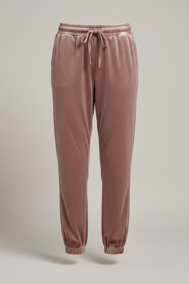 Pantalon Velours Rose Jogger Doux Confortable Femme - vue 3