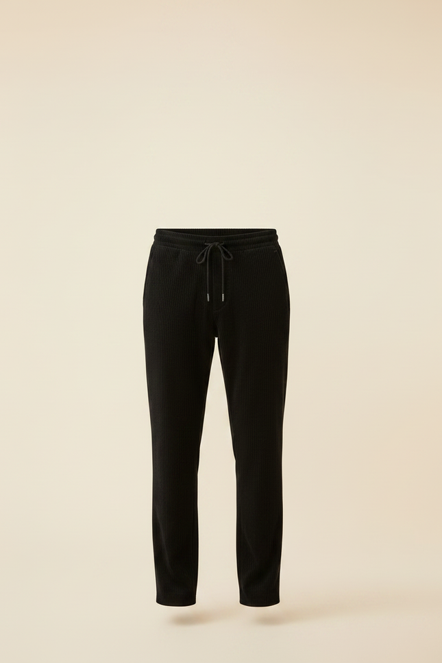 Pantalon Velours Noir Plissé Fluide Décontracté Homme - Cordé - vue 3