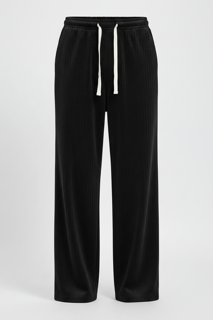 Pantalon Velours Côtelé Noir Droit Confortable Homme - Cordé - vue 3