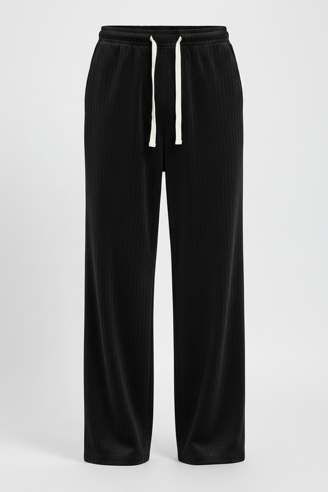 Pantalon Velours Côtelé Noir Droit Confortable Homme - Cordé - vue 3