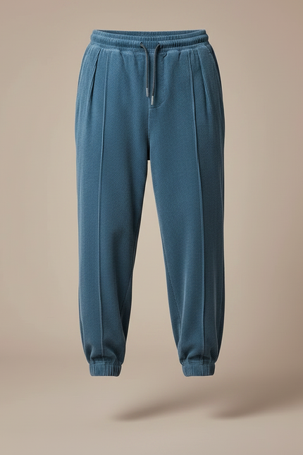 Pantalon Velours Bleu Canard - Cordé - vue 3
