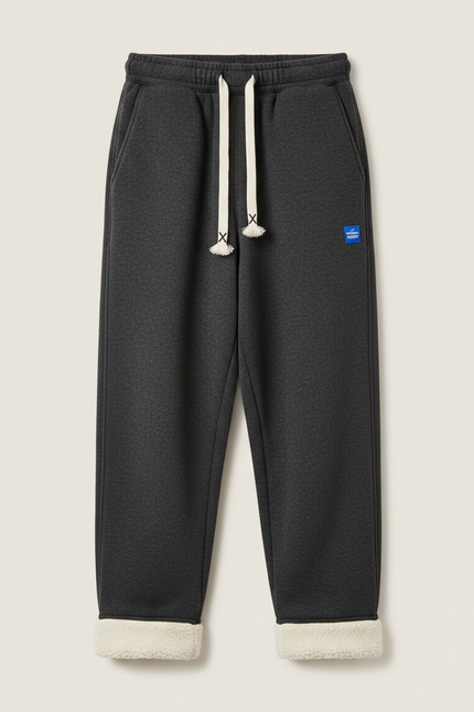 Pantalon Velours Gris Épais Ample Doublé Fille - Molleton - vue 3