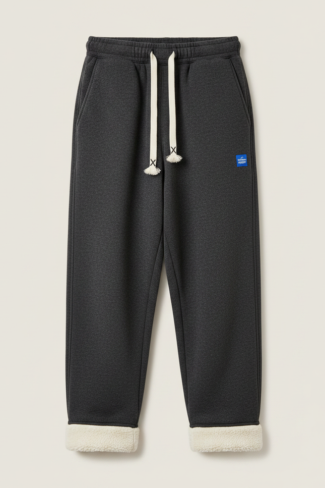 Pantalon Velours Gris Épais Ample Doublé Fille - Molleton - vue 3