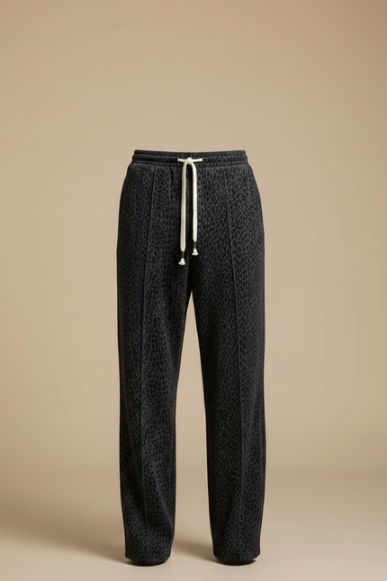 Pantalon Velours Léopard Gris Ample Décontracté Homme - vue 3