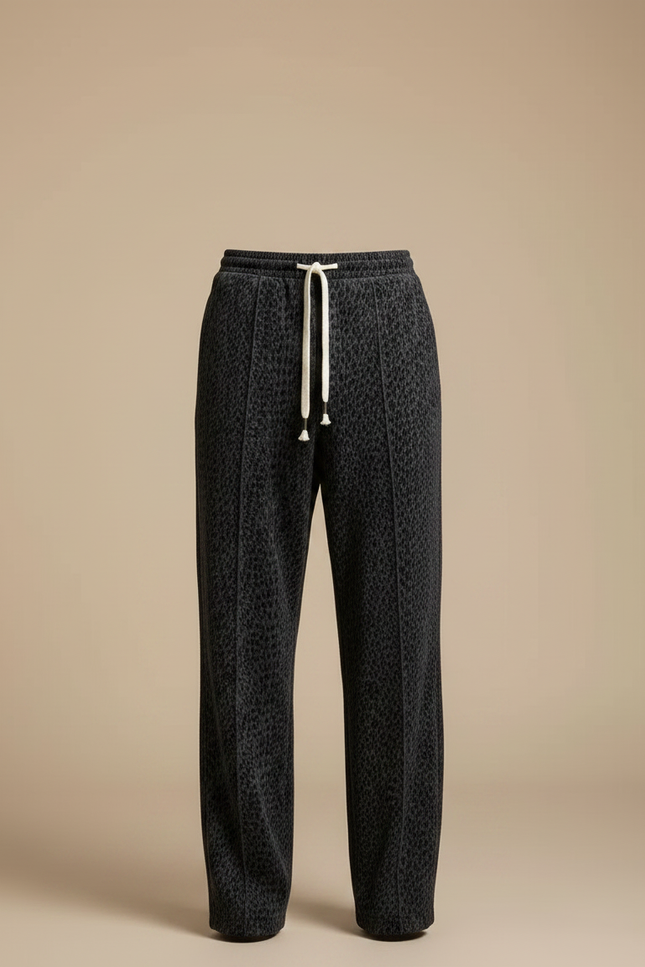 Pantalon Velours Léopard Gris Ample Décontracté Homme - vue 3