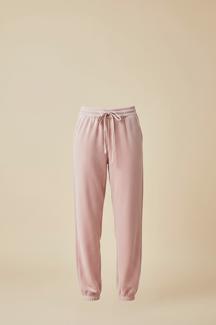 Pantalon Velours Rose Ample Confortable Cordon Femme - vue 3