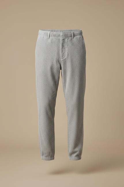 Pantalon Velours Gris Côtelé Jogger Décontracté Homme - Cordé - vue 3